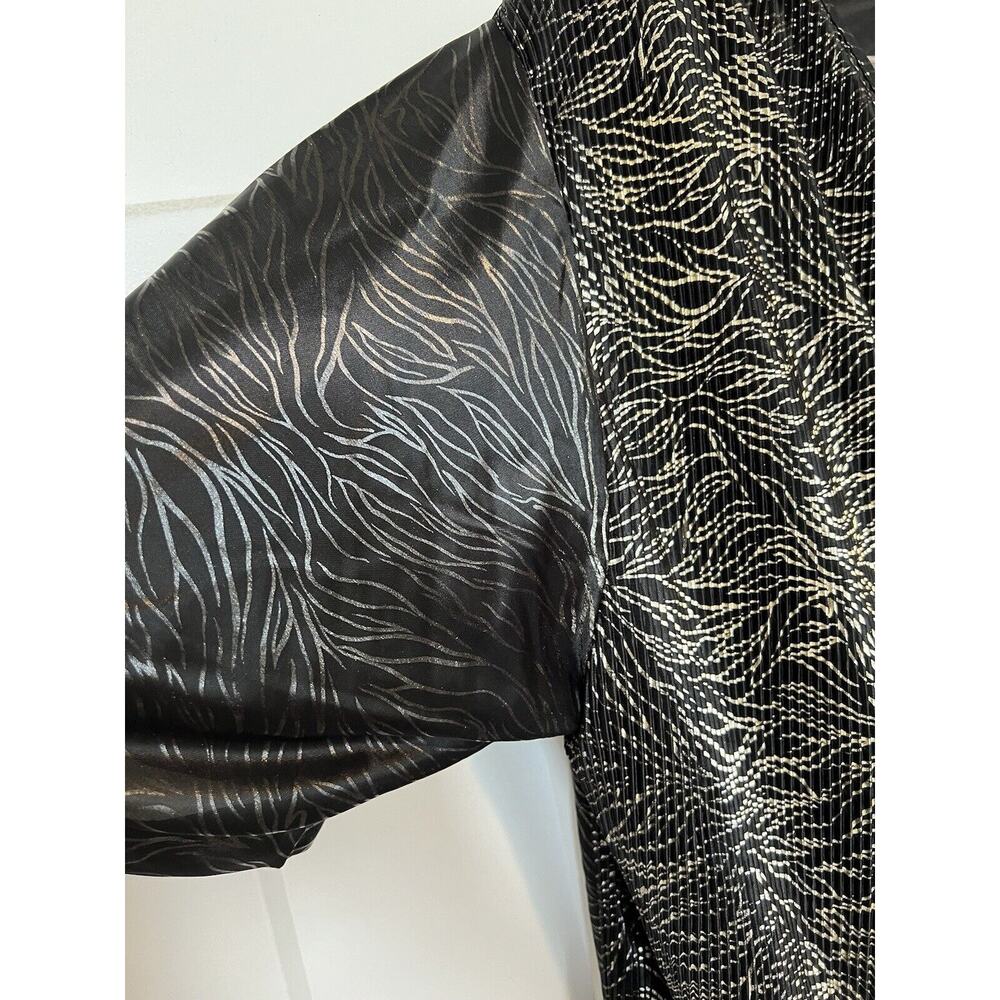 Vintage The Villager Women's Blouse Large Art Deco Party Black Metallic - Picture 3 of 10